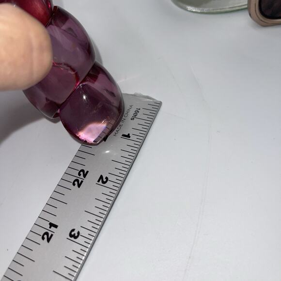 Set of 10 Mid-Century Purple Swirl Lucite Curl Napkin Rings Helix Twist - Picture 5 of 6